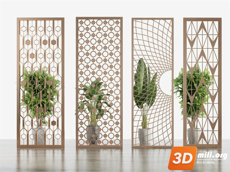 Folding screen Skp Files 